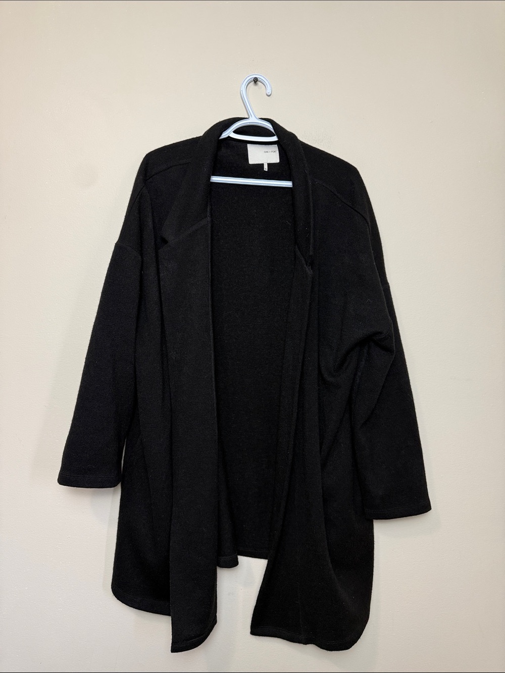 OAK + FORT Black Open-Front Women’s oversized Cardigan size M